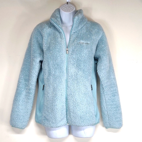 Columbia Jackets & Blazers - Women's Columbia Medium light blue fuzzy jacket